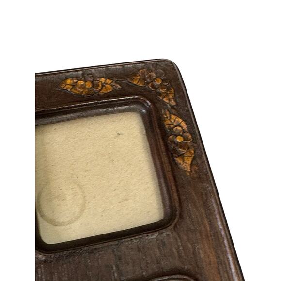 Vintage Collage Picture Frame Multi Opening Dark Wood Gold Details Ornate Photo - Picture 3 of 13